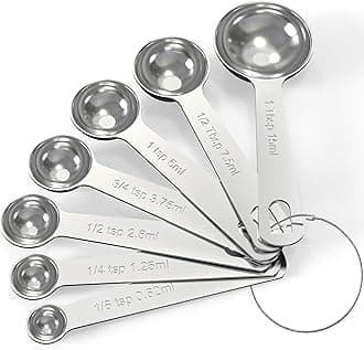TILUCK Stainless Steel Measuring Spoons Set,Coffee Scoop Spoon,Kitchen Gadgets for Cooking & Baking,Set of 7