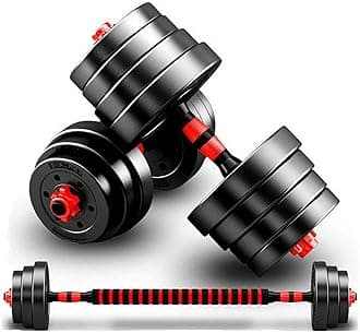 MaxStrength Adjustable Dumbbell Barbell Strength Training Weight Lifting Set Home Gym Bicep Vinyl Dumbell Pair 10kg, 15kg, 20kg, 25kg, 30kg