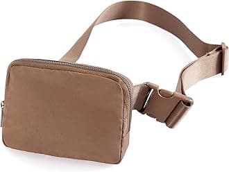Unisex Mini Belt Bag with Adjustable Strap Small Fanny Pack for Workout Running Traveling Hiking, Brown