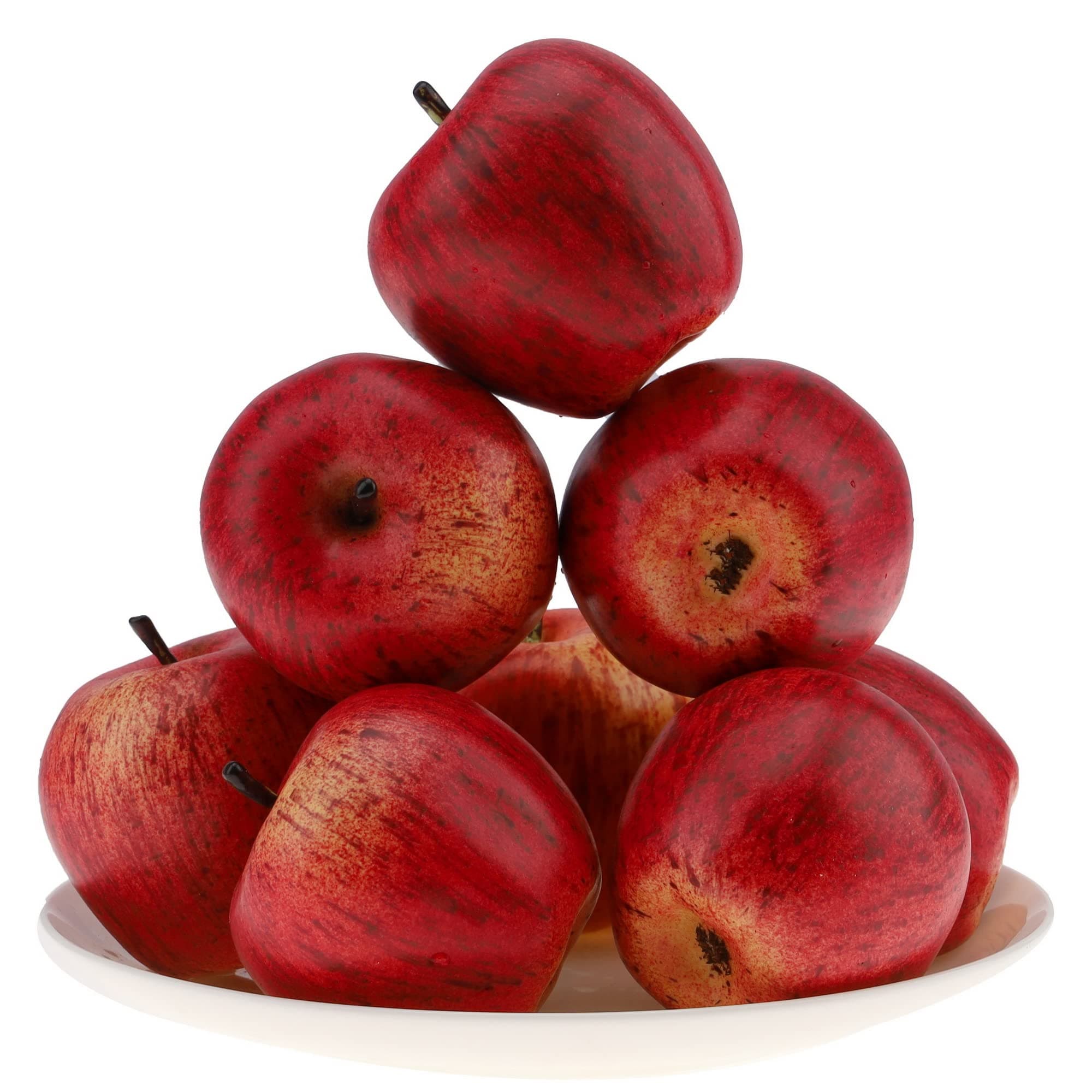 Gresorth 6pcs Fake Red Apple Decoration Artificial Realistic Fruit Display Simulation Ornament for Home Party Christmas - 7cm