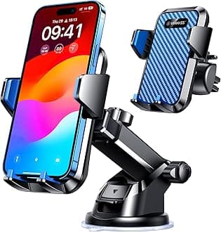 VANMASS【85+LBS Strongest Suction & Military-Grade Ultimate Car Phone Mount【Patent & Safety Certs】 Cell Phone Holder Truck for Dashboard Windshield Vent for iPhone 17 Pro Max 16 15 14, Blue