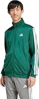 Men's 3-Stripes Tricot Track Top Training Jacket, College Green, L