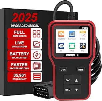 OBD2 Scanner Diagnostic Tool - Code Reader for Cars, Check Engine Light, Read/Clear Error Codes, Emissions Readiness, Battery Tester, All OBD II Vehicles Since 1996
