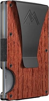 Mountain Voyage Co Minimalist Wallet for Men & Women - Slim RFID Wallet, Scratch Resistant, Credit Card Holder & Money Clip, Easily Removable Money & Cards, (Red Wood Carbon)