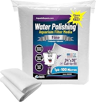 Polishing Filter Pad 100 Micron - 1 Pack -Superior Aquarium Prefilter Media - Cut to Fit 24" by 36" for Fresh Water & Saltwater Fish Tanks, Aquaculture, Hydroponics - Made in USA
