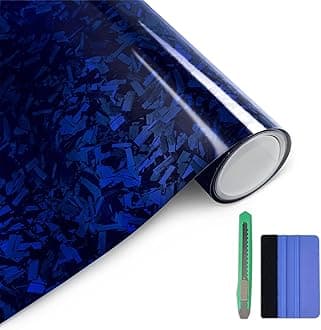 Arespark Gloss Forged Carbon Fiber Vinyl Wrap, Car Vinyl Wrap Decal Sticker Film Sheet with Air Release, Contain Installation Tool for Car Auto Morotcycle (1ft x3.5ft, Blue)