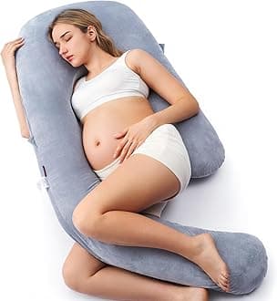 Pregnancy Pillow for Sleeping, Dreamlign U Pro Maternity Pillow with Adjustable Leg Pillow, Removable Cover - Support for Back, Hip, Belly, Legs for Pregnant Women, 50-72 Inch Full Body Pillow