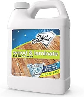 Black Diamond Wood & Laminate Floor Cleaner 1-Gallon: For Hardwood, Real, Natural & Engineered Flooring -Biodegradable Safe for Cleaning All Floors