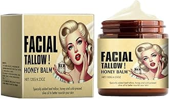 Whipped Beef Tallow and Honey Balm: New Beef Tallow for Skin - Whipped Tallow Honey Balm - Grass Fed Grass Finished Organic Tallow Face Moisturizer Cream, Body Lotion for Skin Care