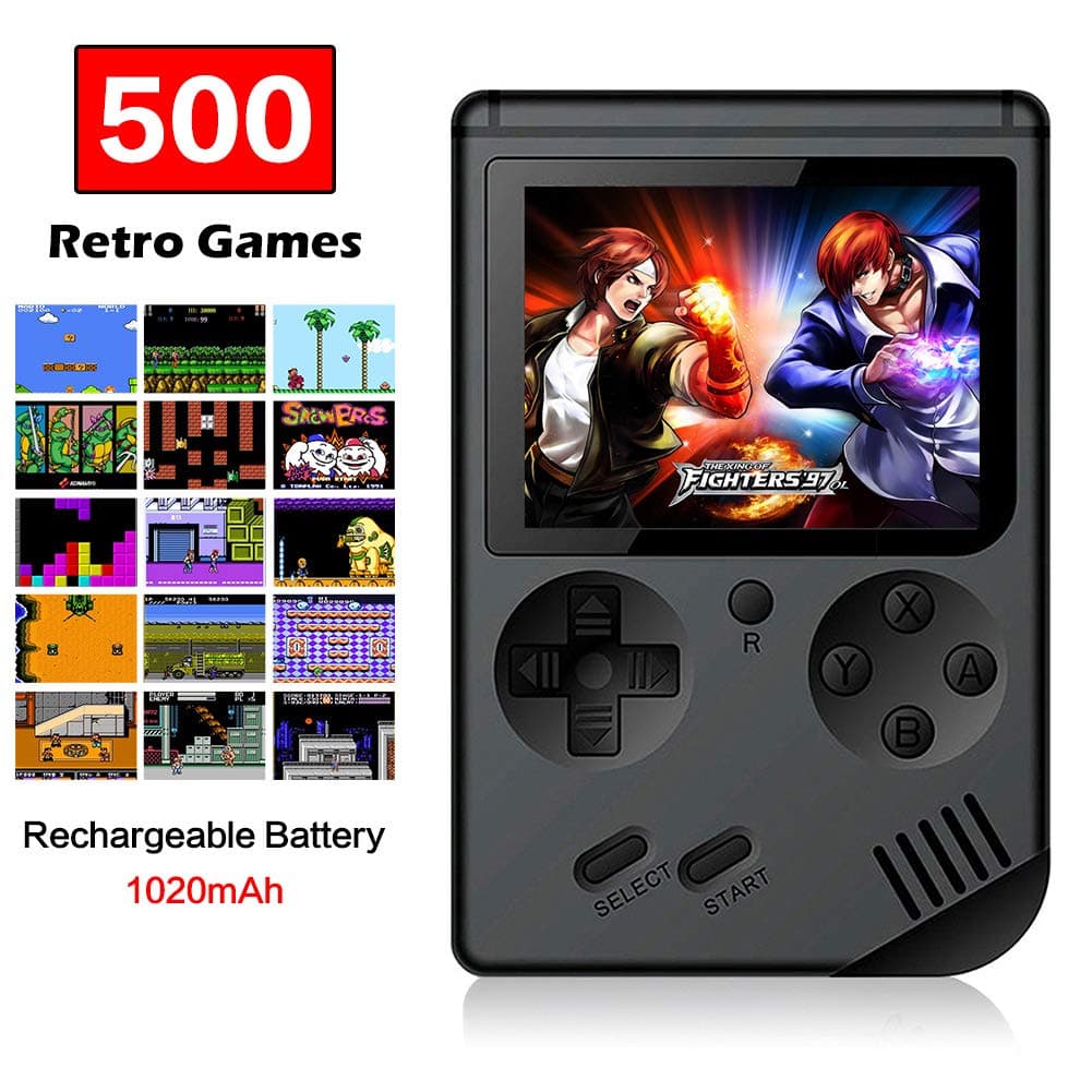 Handheld Game Console with Built in 500 Games, 3 Inch Screen USB Charger Supports TV Output Video Game Console for Kids and Adults