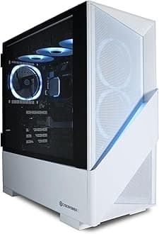 CyberPowerPC Luxe Gaming PC - Intel Core Ultra 7 265KF, Nvidia RTX 5060 Ti, 32GB RAM, 2TB NVMe SSD, 650W PSU, Windows 11, Liquid Cooling, Amethyst 360M Airflow White