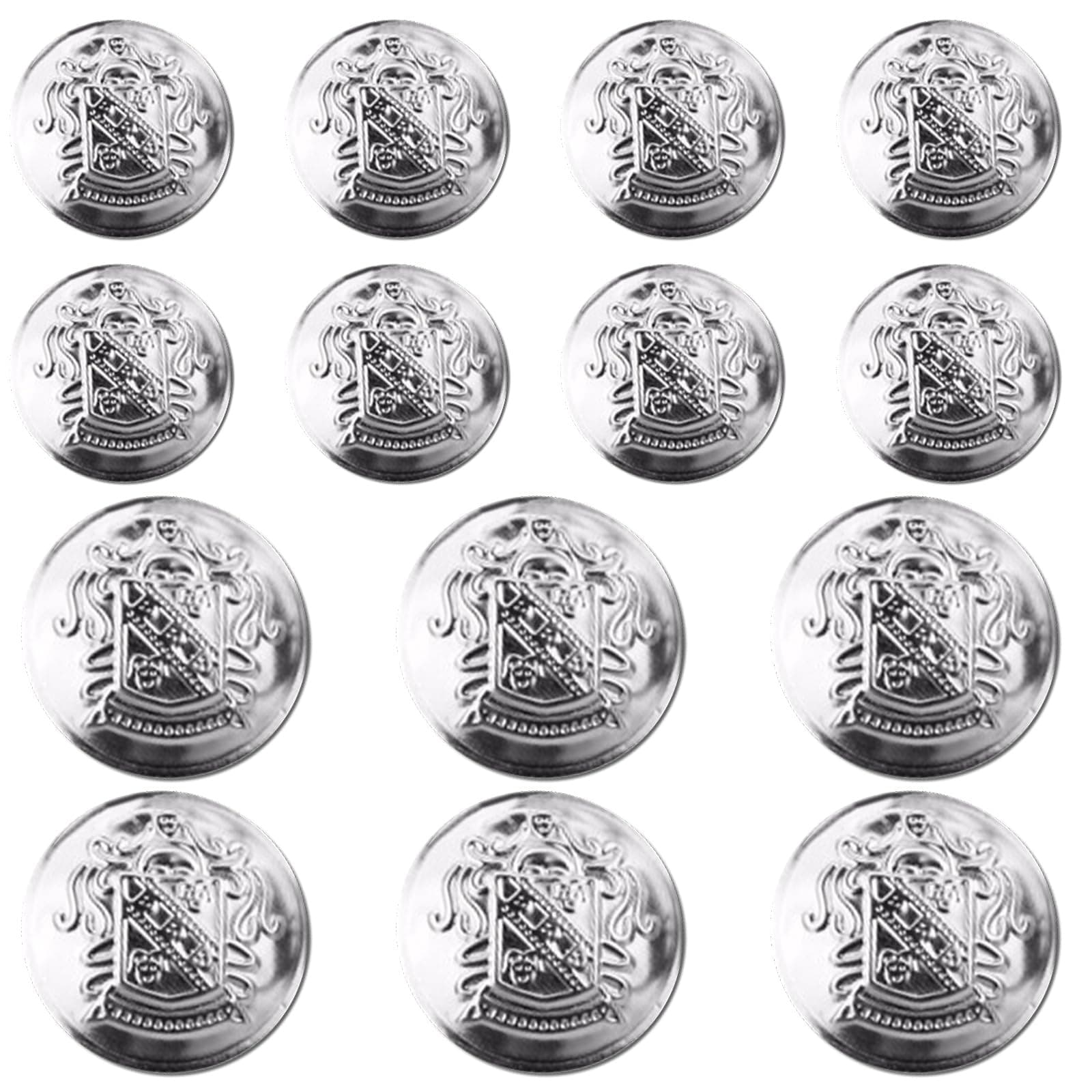 14 Pcs Silver Metal Blazer Button Set,18 mm and 23mm No-Sew Removable Vintage Silver Buttons for Blazer,Women and Men's Jeans Clothing Supplies for Blazer Suits Sport Coat Uniform Jacket