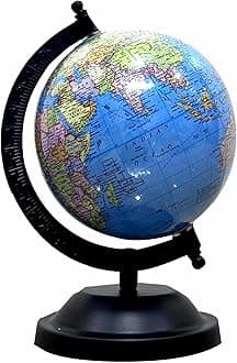 5 Inch Political Globe for Learning World Map for Kids/Students/Upsc Aspirants, Home Office,Desk Decor