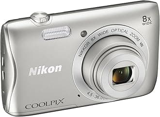 Nikon COOLPIX S3700 Digital Camera with 8x Optical Zoom and Built-In Wi-Fi (Silver)