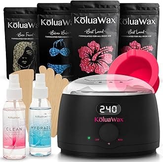 Premium Waxing Kit for Women - Hot Melt Hard Wax Warmer for Hair Removal, Eyebrow, Bikini, Legs, Face, Brazilian Wax - Machine (Pack of 4) Beads, Accessories, Black