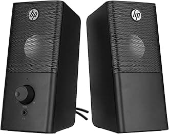 HP DHS-2101 12W 2.0 Channel Micro USB Computer Desktop Bookshelf Speaker - Black