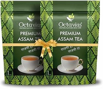 - Octavius Premium Assam Tea - 1Kg (500 Cups) Pack Of 2 | Extra Strong | Black Tea | Kadak Chai Patti