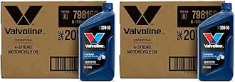 Valvoline 4-Stroke Motorcycle SAE 20W-50 Motor Oil 1 QT, Case of 6 (Pack of 2)