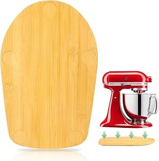 Compatible with Kitchen aid 4.5-5 Qt Bamboo Mixer Slider - Appliance Slider for Tilt Head Kitchen aid Stand Mixer Artisan, Countertop Storage Mover Sliding Tray (4.5-5 Qt with Foot Slot - Natural)