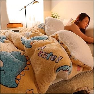 RRNAR Down Duvet, Cashmere Quilt, Quilt/quilts, Comforter, Winter Quilt Thicken Lamb Cashmere Duvet for All Seasons, Soft and Durable Heavy Quilts, Machine Washable,C,150x200cm(3.5kg) [Energy Class A]