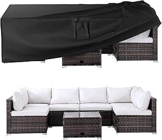 Patio Furniture Covers, Outdoor Furniture Cover Waterproof, General Purpose, Outside Table and Chair Covers, Heavy Duty 600D (124 Inch L x 70.8 Inch W x 29.1 Inch H)