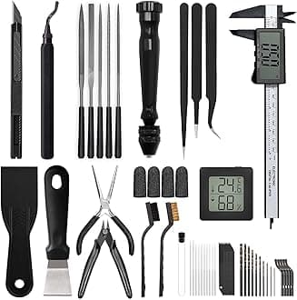 3D Printer Tools Kit, Quality 3D Printing Tool Kit for Model Measuring/Finishing/Deburring/Drilling, 3D Printer Accessories for All FDM/SLA Printers Removing Support, Cutting Filament