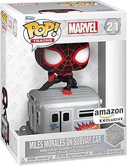 Pop! Trains: Disney 100 - Miles Morales - Spiderman Into The Spiderverse - Amazon Exclusive - Vinyl Collectible Figure - Gift Idea - Official Merchandise - Toy for Children and Adults