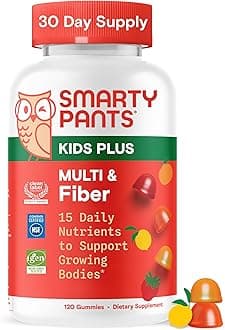SmartyPants Kids Multivitamin & Fiber Gummies: Prebiotic Fiber to Support Kid...