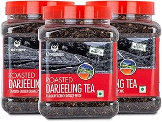 GOODRICKE Roasted Organic Darjeeling Tea - 250 gm (Pack Of 3) | 100% Pure & Natural Whole Leaf | Flavoury Golden Orange Pekoe | Black Tea