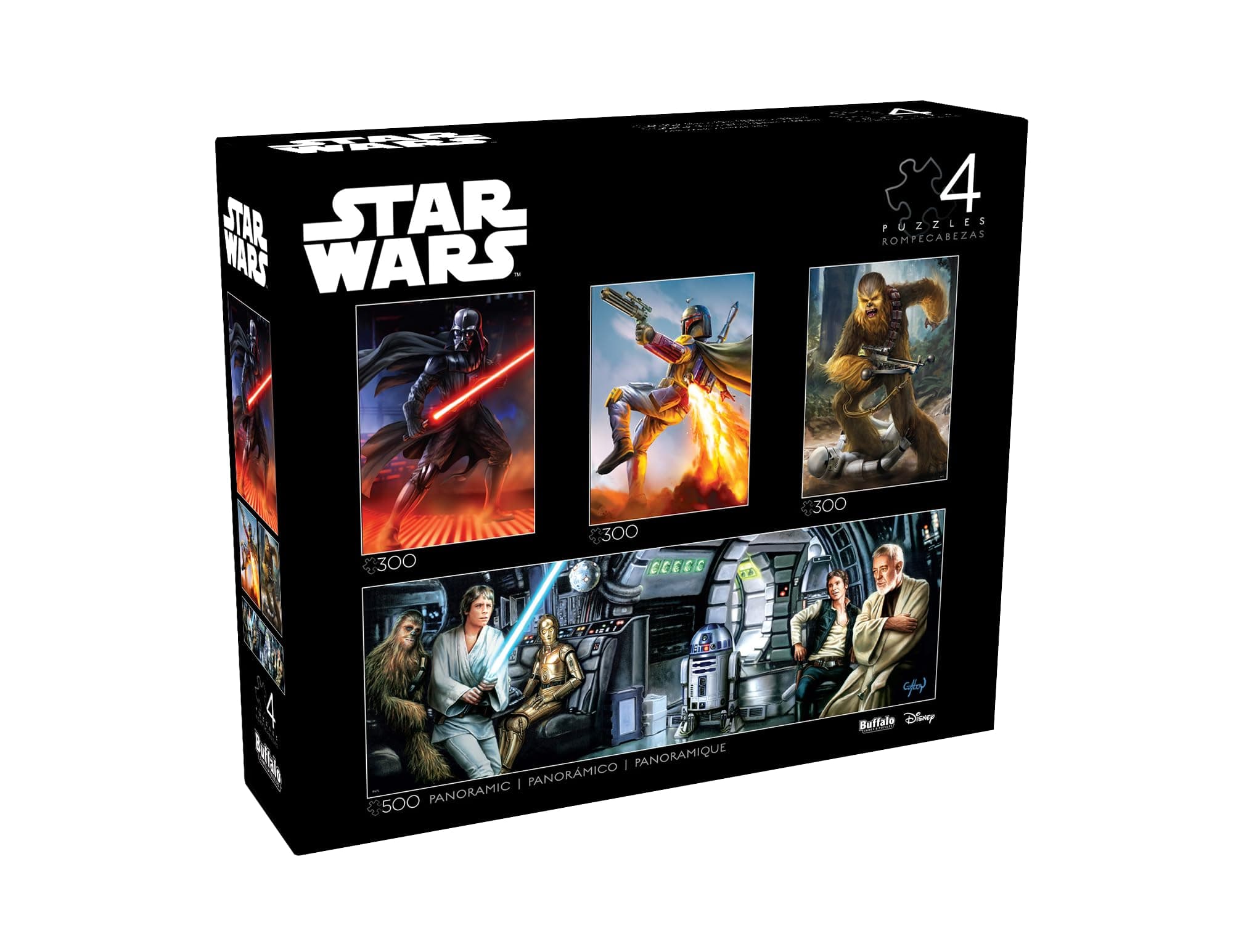 Buffalo Games - Star Wars - 4 x 1 Multipack - Classic Multipack #2 - Multi Piece Jigsaw Puzzle for Adults -Challenging Puzzle Perfect for Game Nights - Finished Size Varies