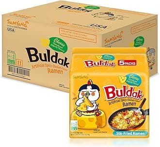 Samyang Buldak Carbo Korean Hot Spicy Chicken Stir Fried Ramyun 4.58 oz (Pack of 40)