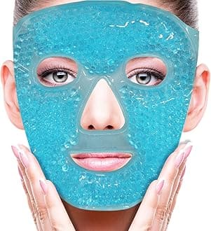 Cold Face Eye Mask Ice Pack Reduce Facial Puff, Dark Circles, Gel Hot Heat Cold Compress Pack, Face SPA Gift for Woman Sleeping, Pressure, Headaches, Skin Care, Post Laser Cosmetic Care[Blue]