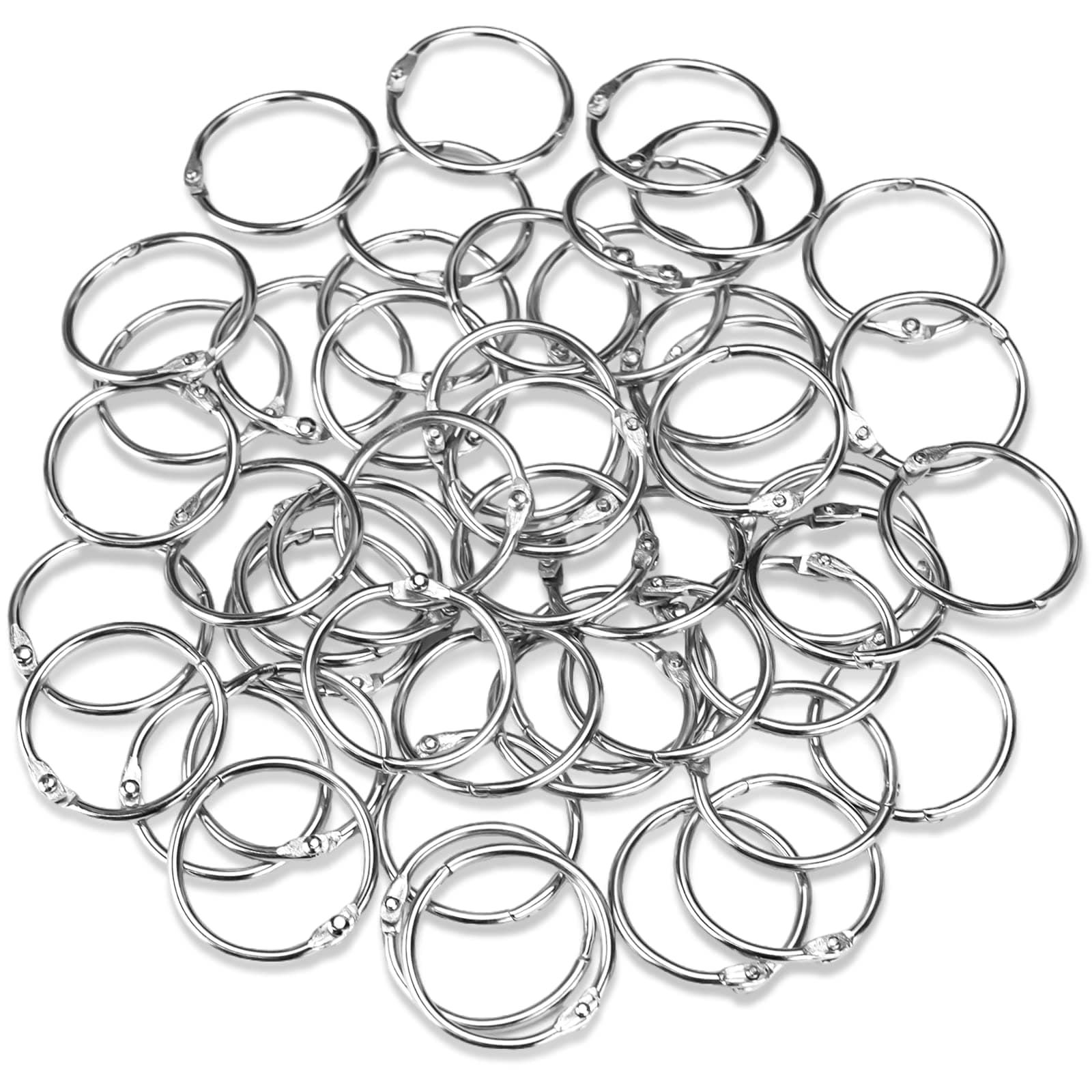 OWLKELA Binder Rings 1 Inch (50 Pack), Loose Leaf Binder Ring, Metal Book Rings, Rings for Flash Cards, Flash Card Rings, Index Card Rings, Clip Rings, Nickel Plated Steel Binder Rings, Key Rings