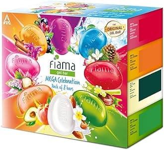 MCSYPOAL Fiama Gel Bathing Bar Mega Celebration Pack, With 8 Unique Gel Bars & Skin Conditioners For Moisturized Skin, 125g Soap (Pack Of 8)