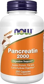 Now Foods Pancreatine 10X - 200mg , Capsules, 250-Count