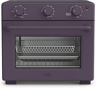 bella Air Fry Toaster Oven, 7 Preset Cooking Options, Dishwasher-Safe EverGood Coated Trays Included, 60-Minute Auto Shutoff w Audible Timer, Power Indicator Light, 1700 Watt, Plum