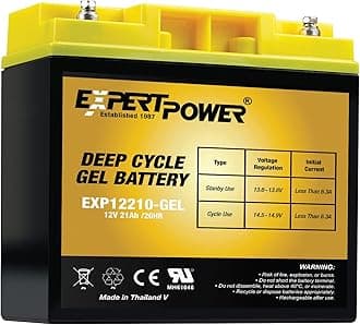 12V 21Ah Gel Deep Cycle Solar Battery, Sealed Gel Technology for Marine, Mobility Applications