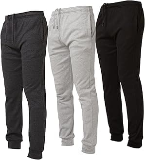 3 Pack Mens Lightweight Joggers for Men Casual Lounge Jogger Sweatpants with Pockets (SM - 4X)