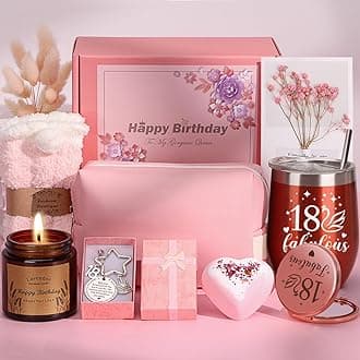 18th Birthday Gifts for Girls, Personalised 18th Birthday Hampers for Her Turning 18, Funny Birth Day Presents for 18 Year Old Girls, 18 Gift Basket Ideas for Daughter, Best Friends, Sister
