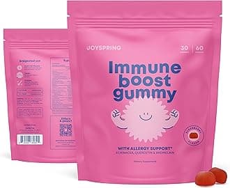 JoySpringImmune Support Gummies for Kids – Quercetin Bromelain Elderberry Supplement – Immune Support with Vitamin C and Zinc – 60 Elderberry Gummies for Kids