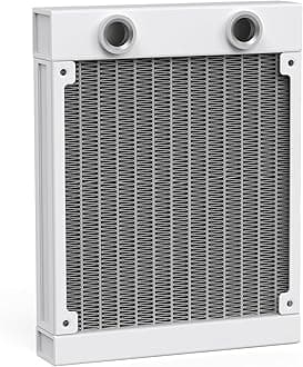 CLYXGS Water Cooling Radiator, 12 Pipe G1/4 Thread Heat Row Radiator 12 Pipe Aluminum Heat Exchanger Radiator for PC CPU Computer Water Cool System 120mm White