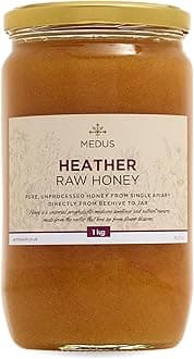 Heather Raw Honey – 1 kg – Pure, Unpasteurised, Unfiltered – Wild Ling Heather Honey from Single Apiary – Natural Sweetener for Cooking, Tea, Juice, Drinks, Food