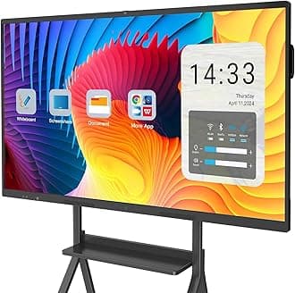 YCKJNB 65 inch 4K Touchscreen Smart Board, UHD Display Electronic Whiteboard, 8GB RAM, 64GB ROM, Built in Ultra High Definition Camera, Microphone, Support WIFI, Bluetooth, HDMI, All in One Monitor