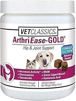 ArthriEASE-Gold Advanced Joint Support for Dogs, Cats, – Supports Pet Flexibility, Discomfort – Helps Improve Dog Joint Movement, Cat Cartilage Health - Includes Antioxidants – 120 Ct.