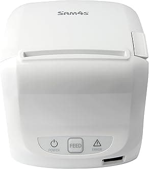 SAM4s GIANT100 Compact 3" Thermal POS Printer USB Serial Ethernet, Splash Cover Included, White
