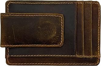 Money Clip RFID Front Pocket Wallet Men Leather Slim Minimalist Wallet