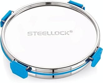 STEELLOCK PRO Stainless Steel Container/Dabba with Steel Lid Airtight for Food Storage, Easy to Carry, Leak Proof and Stackable (SLP-160/1000 ML).