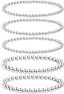 BOUTIQUELOVIN14K Gold Chai14K Gold Chain Bracelets Set for Women, Dainty Paperclip Link Bead Stackable Layered Bracelets Metal Fashion Jewelry