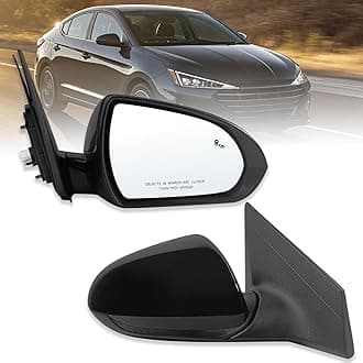 Right Passenger Side Mirror Compatible With 2017 2018 2019 2020 Hyundai Elantra With Power Glass Heated Blind Spot Black Replace#87620F3020(7Pins）