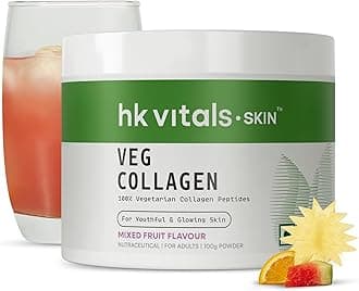 hk vitals Veg Collagen Supplement Powder (Mixed Fruit, 100g) | Collagen Peptides with Vitamin C, E | For Healthy Skin, Hair & Nails